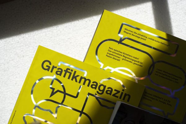 Grafikmagazin Cover 02.21, Grafik+ Corporate Communication, veredelt mit Heißfolie, Heißfolienprägung
